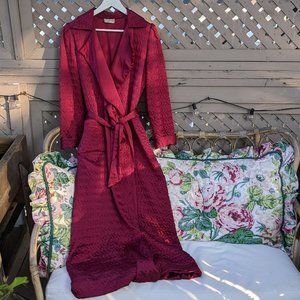 Megenta Quilted Silk Saybury Robe Vintage M/L